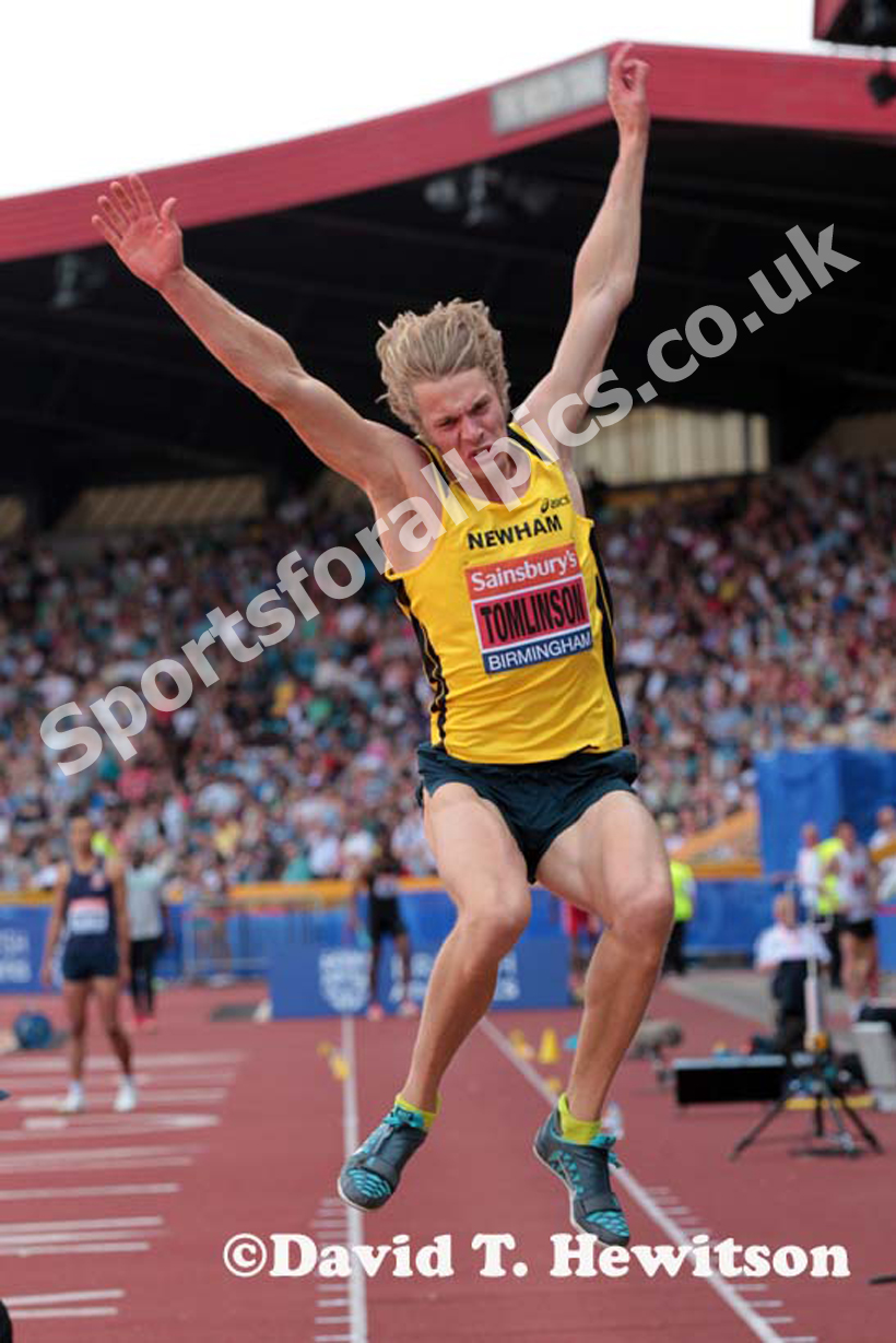 Chris Tomlinson iwinner of the long jump at the Sainsbury's British Championships, Birmingham.